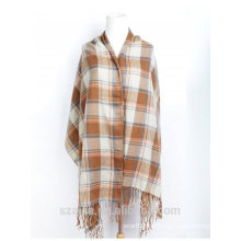 Damen Plaid Winter Poncho Schal